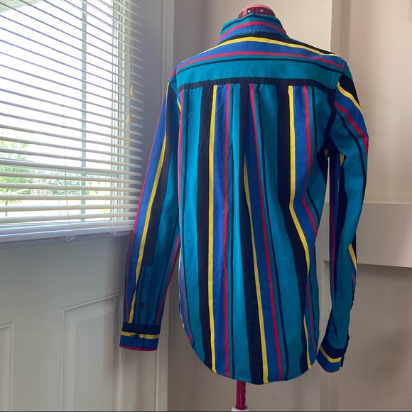 Bluenotes multicoloured stripes long sleeves button down shirt. Size S. Used. - Picture 7 of 9